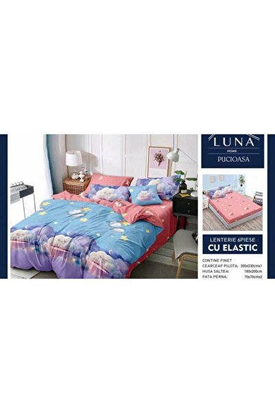 Pucioasa Lenjerii de pat finet gros 6 piese Cearceaf cu Elastic
