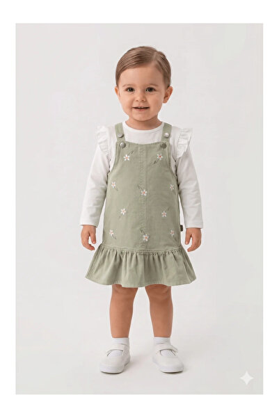 Mini Baray Gabardine Embroidered Dress 2-Piece Set (1 Year Old - 2 Years Old ...
