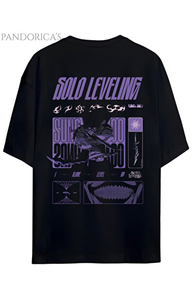 Grafftee Clothing Solo Leveling Anime Tasarım Serisi Sung Jinwoo Yazılı Sırt ...