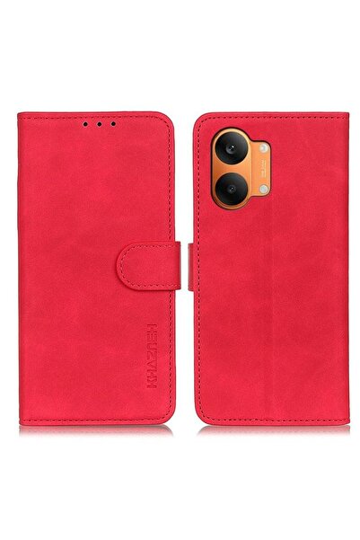KHAZNEH Retro Leather Θήκη Πορτοφόλι Red (Xiaomi Poco X8 Pro Max 5G)