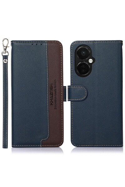 KHAZNEH Litchi Texture Θήκη Πορτοφόλι Blue (OnePlus Nord CE 3 Lite 5G)