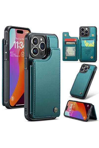 Caseme C22 Luminus Σκληρή Θήκη με Πορτοφόλι Green (Apple iPhone 15 Pro Max)