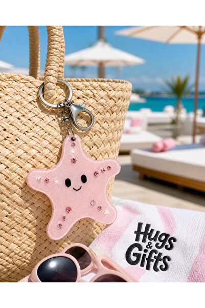 Hugs and Gifts 1. Hugs & Gifts Pink Starfish Mirror Keychain ✨ ⋆.˚ *@*