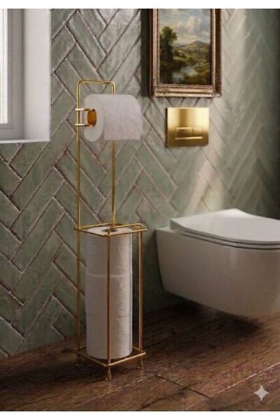 STATİKA HOME Eskitme Kare Tuvalet Kağıtlığı, Wc Kağıtlık , Yedekli Metal Tuva...