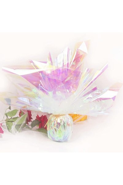 ASL ArtPaper Hologram / Iridescent Transparent Flower Bouquet Packaging and Waterproof Wrapping Paper 58X58 cm - (5 Pieces)