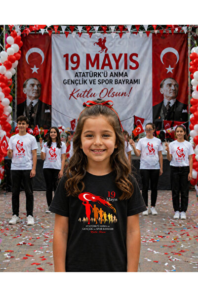 LORVEX 19 mai Tricou Ziua Tineretului Atatürk 100% bumbac, supradimensionat, ...