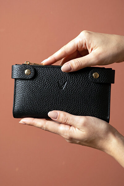 Valmont Black Stylish Leather Women's Wallet with Special Box, Zipper, Card H...