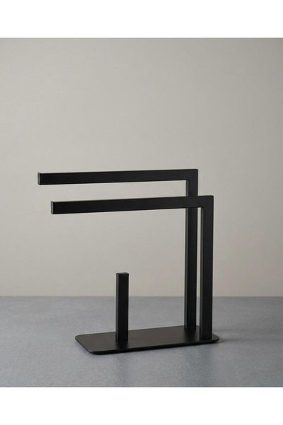 DERSEL Modern Matte Gold Metal Paper Towel Holder and Towel Rack – Countertop Standing Organizer