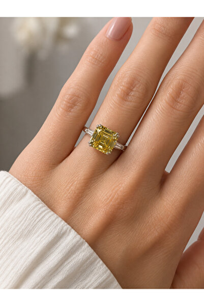 Frost Jewellry 925 ayar sitrin taşlı gümüş yüzük