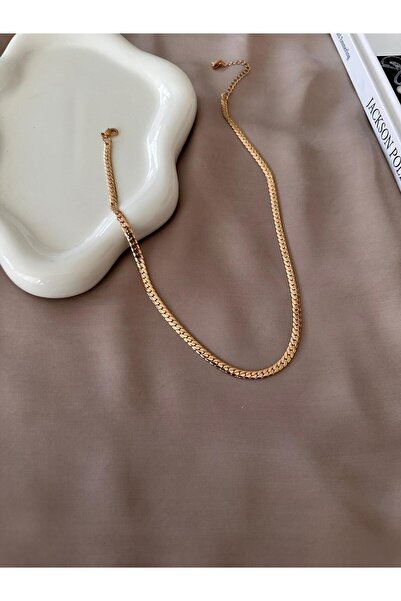 Twelve Gold Color Thick Knitted Model Steel Women's Chain