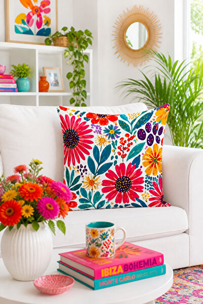 Bertille Home Pop Art Serisi Çift Tarafı Dijital Baskılı Kırlent Kılıfı