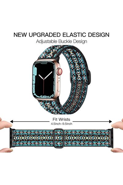 Cool Cold APPLE WATCH (3 ADET ) 42 44 45 46 49 MM UYUMLU ELASTİK SOLO LOOP ESNEK TOKALI KORDON