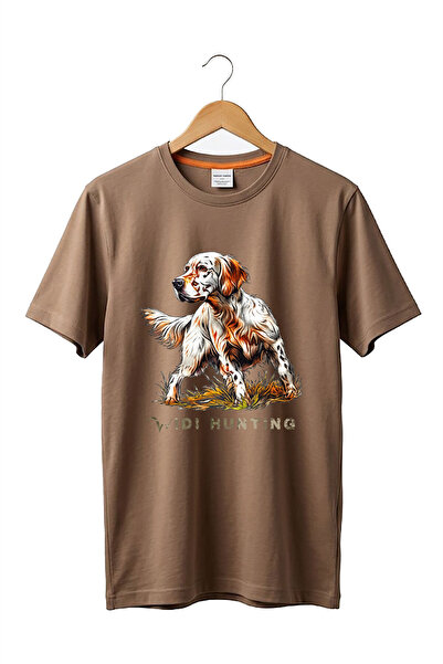 WİDİ Μπλουζάκι Unisex για κυνήγι, με στάμπα σκύλου English Setter, με θέμα τη...