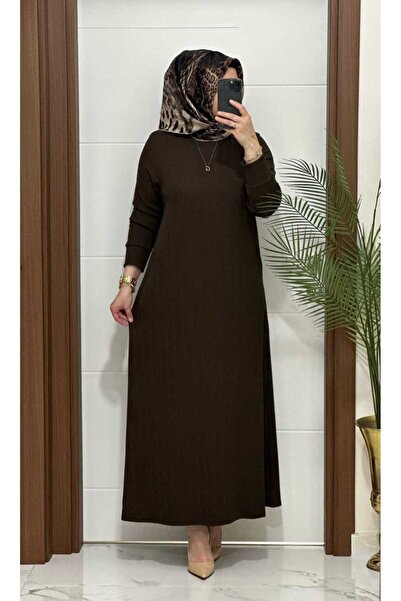 MODA ALMİRA F13 K 90 KAHVE NADİDE ELBİSE