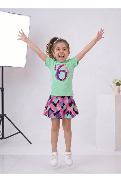 Funkaar Birthday Girl, 6th Year Butterfly Birthday Graphic Print T-Shirt