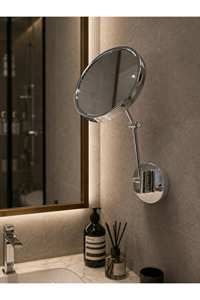 INTERSTEEL Silver Hareketli Akrobat Makyaj Aynası - Banyo ve Yatak Odası Duva...