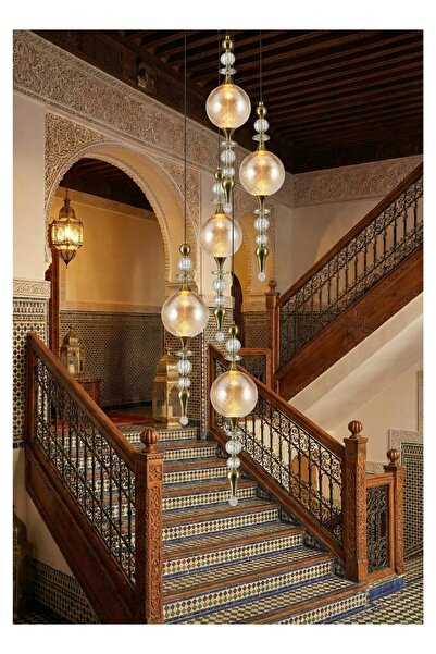 spolux Modern Lighting, Single pendent, Light, Vintage glass Brown pendent, Champagne Color, 15x60x150 cm, Suitable for bedroom, living room, kitchen, coffee shop, Adjustable height