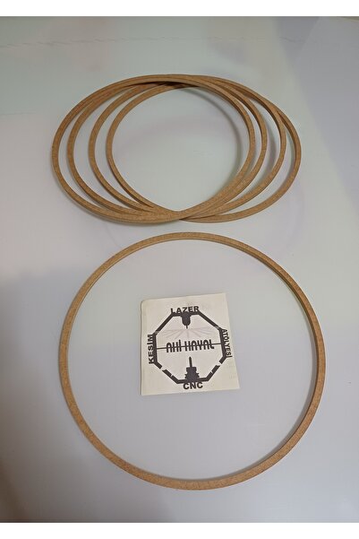 AHİ HAYAL ATÖLYESİ Ham Mdf Vidasız 32cm Çapında (0.75cm Eninde) 5'li Kasnak Seti