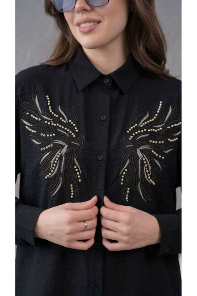 ONE WAY FASHION قميص لانين مطرز