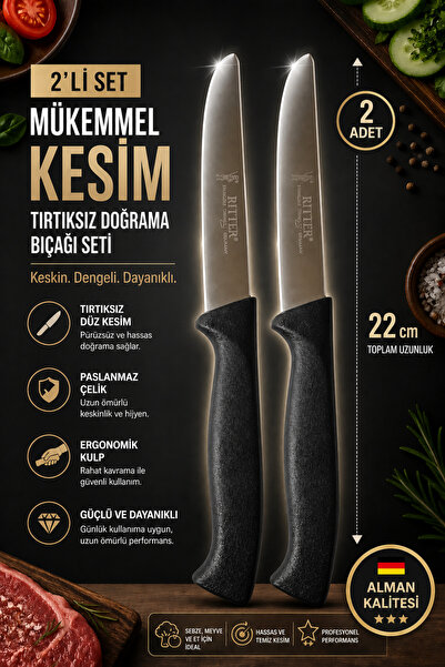 Solingen 2'li Set Tırtıksız Doğrama Bıçağı