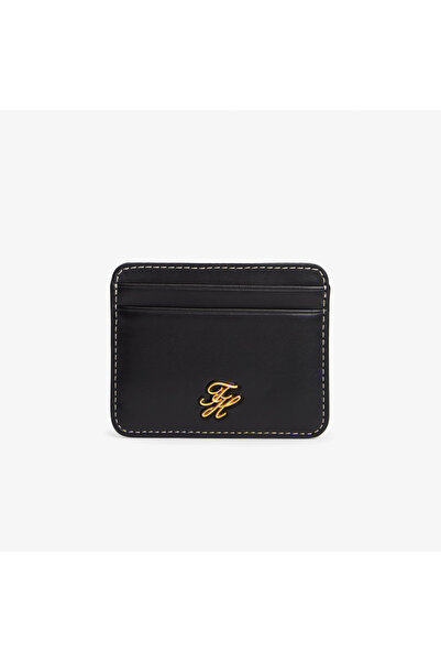 Tommy Hilfiger Script Leather Kadın Siyah Kartlık