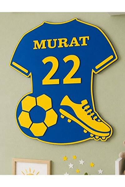 yucisaatleri Forma ve futbol temalı genç odası duvar veya kapı süsü kişiye öz...