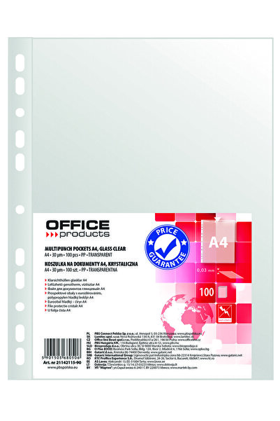 OFFICE products Folie protectie pentru documente A4, 30 microni, 100 folii/se...