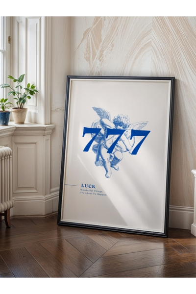 777 Luck (Şans) Yazılı Çerçevesiz Poster, Dekoratif Duvar Posteri