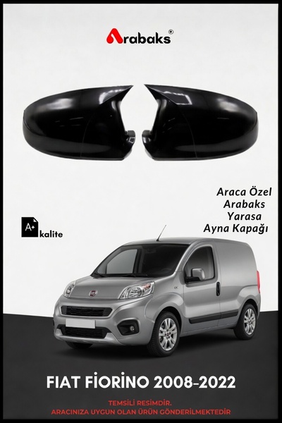Arabaks FIAT FİORİNO 2008-2022 Yarasa Ayna Kapağı 2'li Takım (BATMAN TİP, DAY...