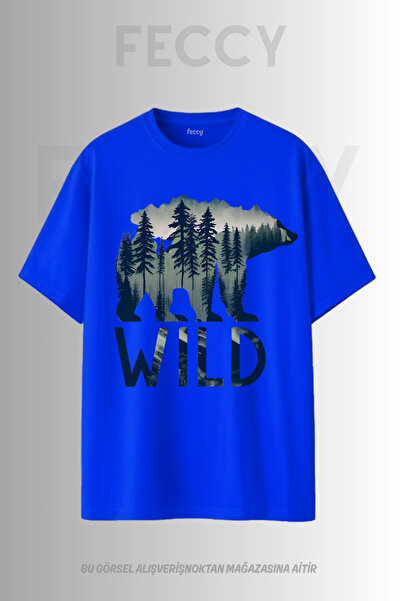 FECCY Premium Wild Bear Printed Hunter Theme Unisex Oversize Γυναικείο T-Shir...