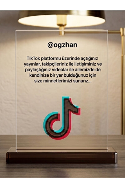 Akdiş TikTok Kişiye Özel Plaket – İsim Yazılı Takipçi Ödülü, Özel Tasarım Ple...