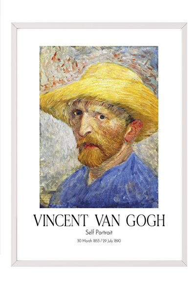 Postifull Vinsent van Gog - Autoportret, slika u belom okviru, umetnička seri...