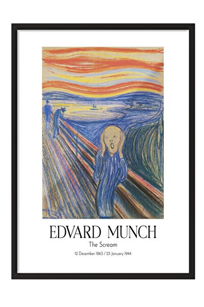 Postifull Edvard Munch - Vrisak, slika u crnom okviru, umetnička serija BR:11...