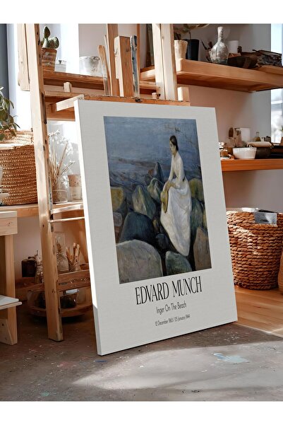 Postifull Edvard Munch - Inger on the Beach, Canvas Painting, Art Series No:1...
