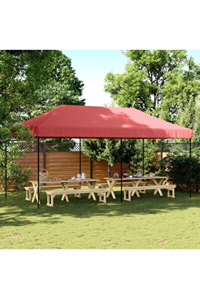 vidaxl Cort de petrecere pliabil Pop-Up, 580x292x315 cm, visiniu