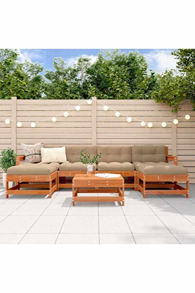 vidaxl Set de lounge pentru gradina 6 pcs Maro Ceara Lemn masiv de pin