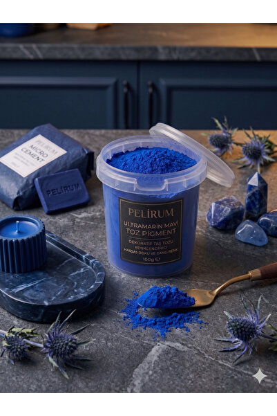 Pelirum Toz Mavi Pigment 100 gr - Dekoratif Taş Tozu Renklendirici Renk Tozu-...