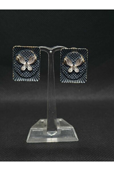 sarıyer silver Butterfly Figured Luck Themed Enamel Women's Steel Titanium Ea...