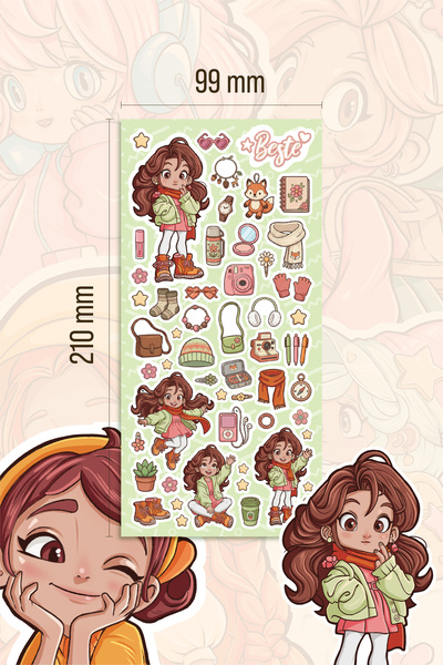 colortouch Sweet Ladies - 500 Stickers - 12 Different Characters - Agenda, Diary, Planner