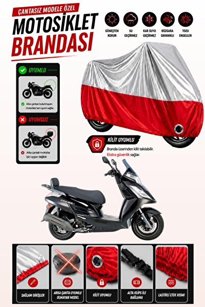 Cemku Twin غطاء محرك متوافق مع Kymco Dink 200i باللون الرمادي من الأعلى والأح...
