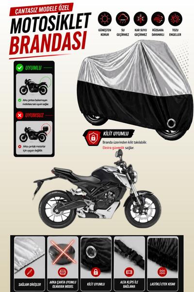 Cemku Twin غطاء محرك متوافق مع هوندا CB 125 R باللون الرمادي من الأعلى والأسو...