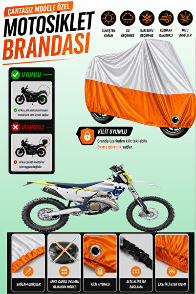 Cemku Twin غطاء محرك متوافق مع Husqvarna TE 250i باللون الرمادي من الأعلى وال...
