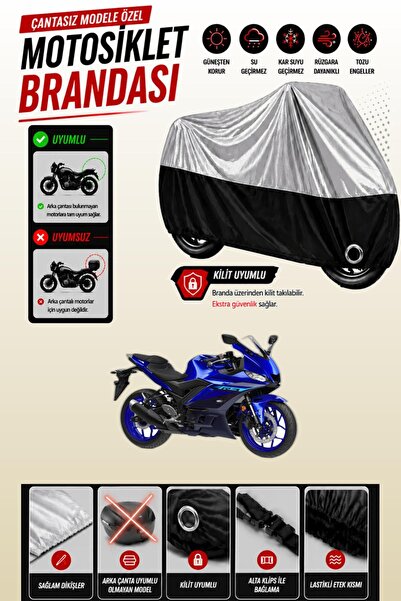 Cemku Twin غطاء محرك متوافق مع ياماها YZF R3 باللون الرمادي من الأعلى والأسود...