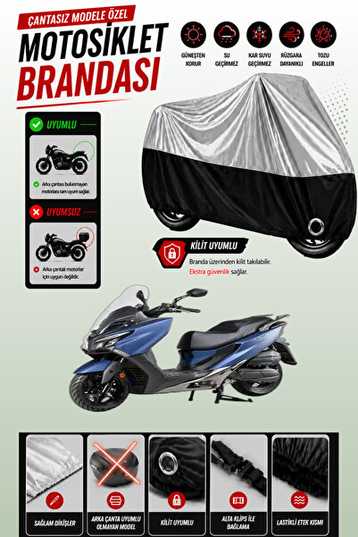 Cemku Twin غطاء محرك متوافق مع Kymco Xtown 250 CT باللون الرمادي من الأعلى وا...