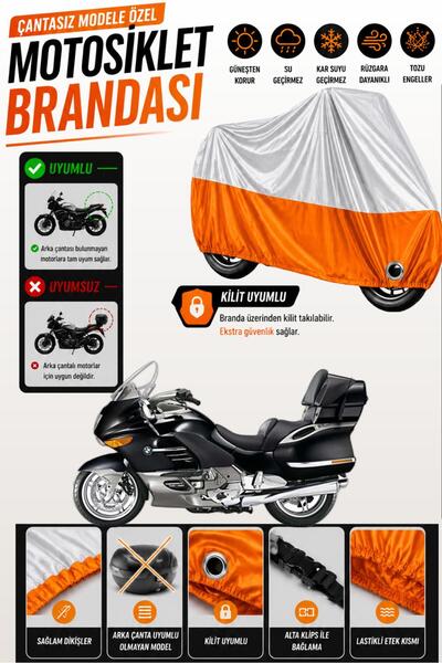 Cemku Twin غطاء محرك علوي رمادي - سفلي برتقالي متوافق مع BMW K 1200 LT، غير م...