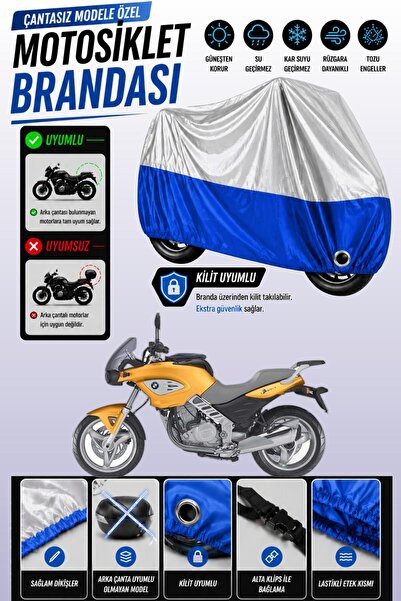 Cemku Twin غطاء محرك متوافق مع سيارة BMW F 650 CS باللون الرمادي من الأعلى وا...