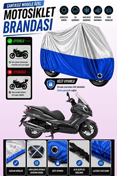 Cemku Twin غطاء محرك علوي رمادي - سفلي أزرق لـ Kymco Downtown 350i متوافق مع ...