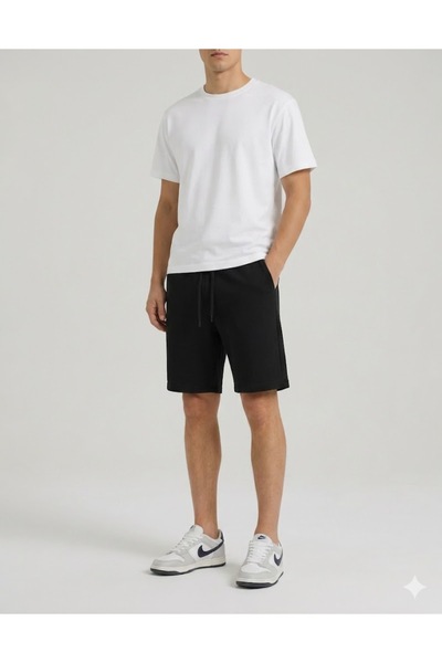 BERYY MODA Men's 2 Pieces Black-Grey Oversize Fit Shorts Bermuda Comfortable Fit Anti-Sweat