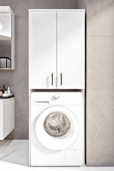 Ases Mobilya Esl0253 Çamaşır Makinesi Boy Dolaplı Banyo Dolabı Beyaz En İyi K...