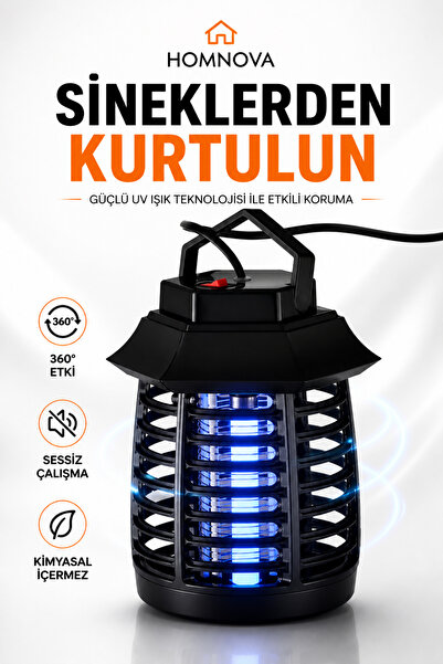 Homnova Elektrikli Sinek Kovucu UV Işık Sinek Öldürücü 360° Etkili Sessiz Böc...